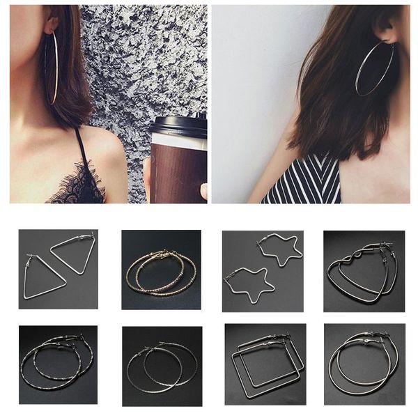 hoop & huggie big circle smooth large earring heart/square/five-stars/round earrings for women girls fashion jewelry 2021, Golden;silver
hoop & huggie big circle smooth large earring heart/square/five-stars/round earrings for women girls fashion jewelry 2021, Golden;silver