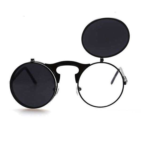 men up round flip vintage steampunk sunglasses mens fashion glasses hip hop sunglass, White;black
men up round flip vintage steampunk sunglasses mens fashion glasses hip hop sunglass, White;black