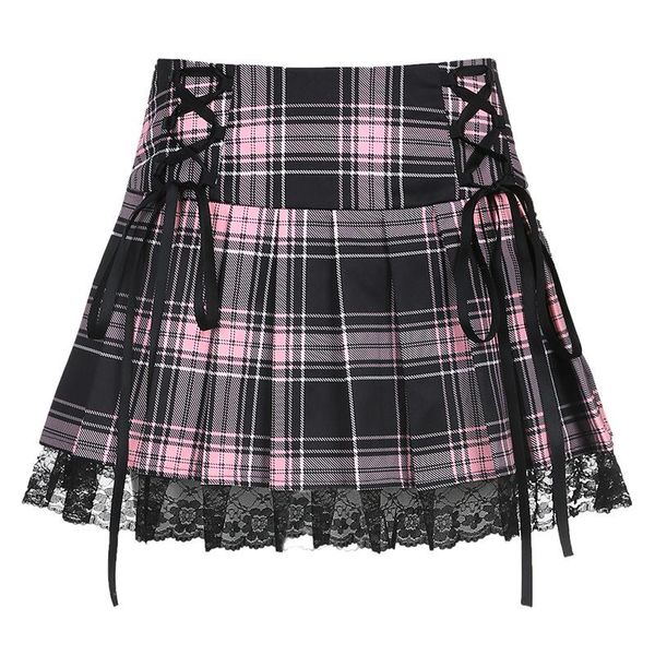 skirts autumn japanese harajuku girl kawaii pink plaid lace bandage streetwear fashion sweet punk high waist mini skirt, Black
skirts autumn japanese harajuku girl kawaii pink plaid lace bandage streetwear fashion sweet punk high waist mini skirt, Black