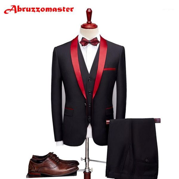 abruzzomaster formal wedding suits for men tuxedos red lapel groomsman suit custom made man suit jacket+pants+vest1, White;black 
abruzzomaster formal wedding suits for men tuxedos red lapel groomsman suit custom made man suit jacket+pants+vest1, White;black