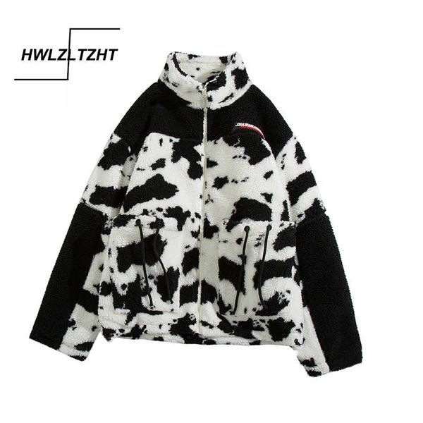 hwlzltzht lambswool coats for women cow print jacket streetwear zipper casual warm autumn winter harajuku coat female 201017, Black;brown
hwlzltzht lambswool coats for women cow print jacket streetwear zipper casual warm autumn winter harajuku coat female 201017, Black;brown