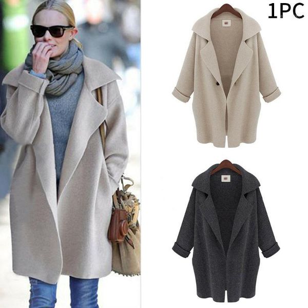winter lapel women jacket mid length outwear long sleeve coat pockets loose knitting button cotton blend warm coats1, Black;brown
winter lapel women jacket mid length outwear long sleeve coat pockets loose knitting button cotton blend warm coats1, Black;brown