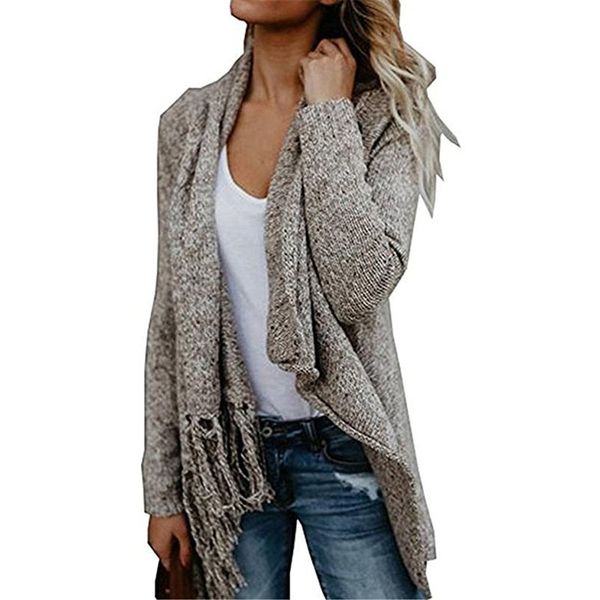 women fringed knitted jacket sweater loose coat tassels long sleeved scarf collar cardigan splicing outwear y200720, White;black
women fringed knitted jacket sweater loose coat tassels long sleeved scarf collar cardigan splicing outwear y200720, White;black