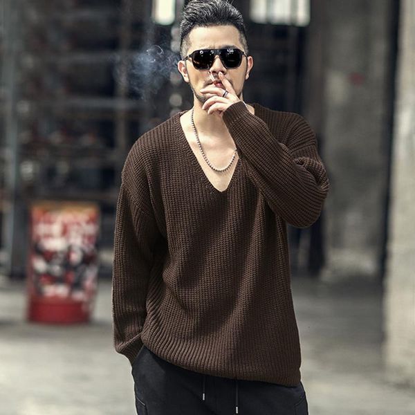 autumn winter men's pullover thick needle deep v-neck loose sweater oversize pullover sweater j6001, White;black
autumn winter men's pullover thick needle deep v-neck loose sweater oversize pullover sweater j6001, White;black