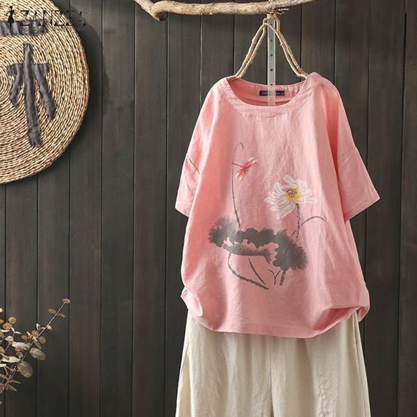 zanzea summer printed tunic women short sleeve blouse casual cotton linen shirts robe femme plus size blusas femininas y200622, White
zanzea summer printed tunic women short sleeve blouse casual cotton linen shirts robe femme plus size blusas femininas y200622, White