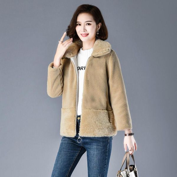 women 2020 autumn winter elegant faux sheep shearing fur coat female warm soft zipper fur jacket ladies vintage slim outcoat s02, Black
women 2020 autumn winter elegant faux sheep shearing fur coat female warm soft zipper fur jacket ladies vintage slim outcoat s02, Black