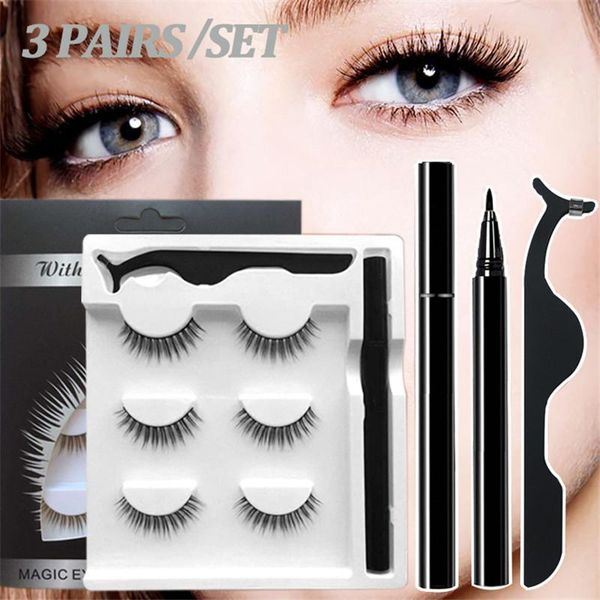 false eyelashes 3 pairs of 3d magic self-adhesive eyeliner eyelash curler natural thick long set lasting extension
false eyelashes 3 pairs of 3d magic self-adhesive eyeliner eyelash curler natural thick long set lasting extension