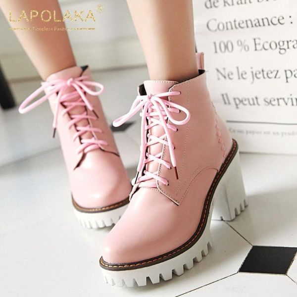 lapolaka 2020 big size 43 chunky high heels ankle boots woman shoes platform lace up concise spring autumn boots1, Black
lapolaka 2020 big size 43 chunky high heels ankle boots woman shoes platform lace up concise spring autumn boots1, Black