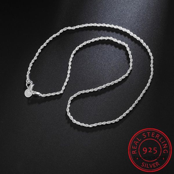 chains lekani 925 sterling silver 16/18/20/22/24 inch 2mm flash twisted rope necklace for women man fashion wedding charm jewelry
chains lekani 925 sterling silver 16/18/20/22/24 inch 2mm flash twisted rope necklace for women man fashion wedding charm jewelry