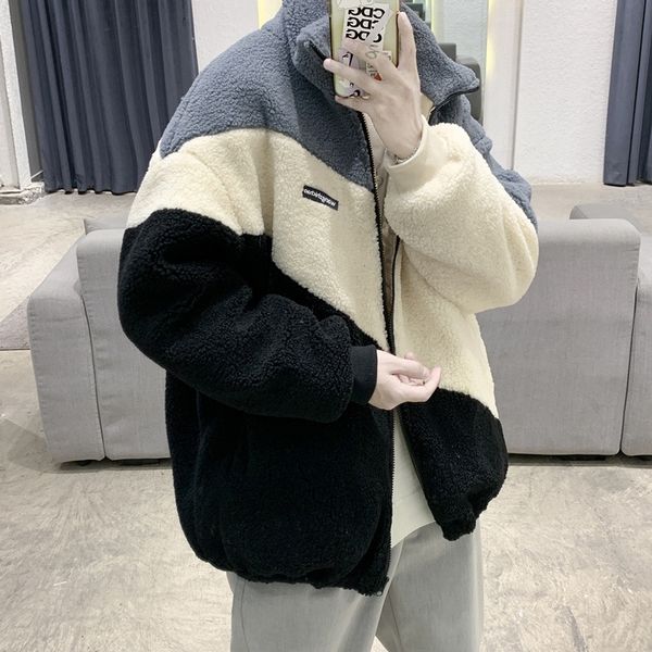 autumn and winter new splicing lamb wool cotton padded jacket men's korean fashion casual cotton padded jacket student handsome loose c, Black
autumn and winter new splicing lamb wool cotton padded jacket men's korean fashion casual cotton padded jacket student handsome loose c, Black