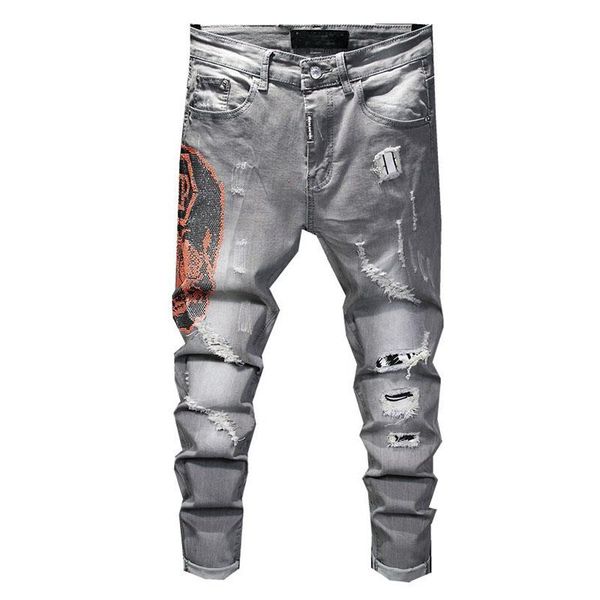 kiovno men punk ripped jeans slim rivet beads denim trousers for male streetwear pants stretch, Blue
kiovno men punk ripped jeans slim rivet beads denim trousers for male streetwear pants stretch, Blue