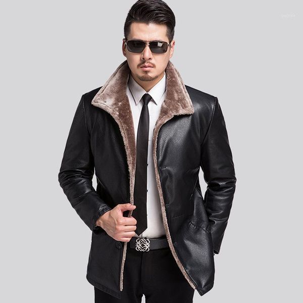 2017 new brand men's winter fur leather jacket lapel business leather jacket and coat 2017 casual faux zipper overcoat1, Black
2017 new brand men's winter fur leather jacket lapel business leather jacket and coat 2017 casual faux zipper overcoat1, Black