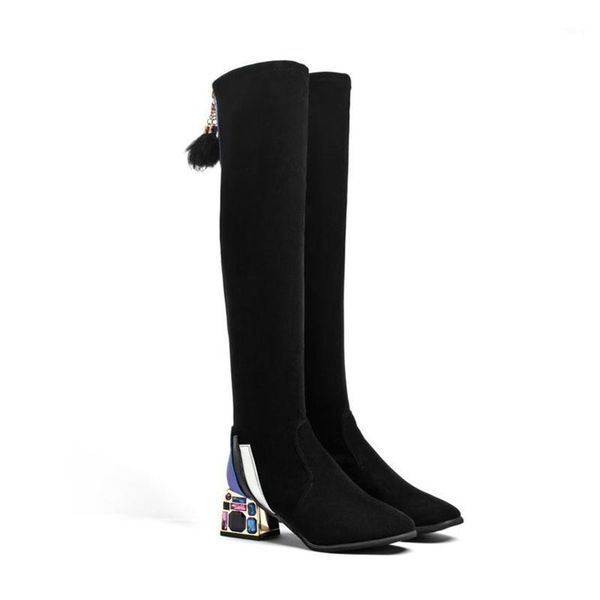 boots high heels over the knee women rhinestone thick heel shoes woman autumn winter flock zipper long mujer 20211, Black
boots high heels over the knee women rhinestone thick heel shoes woman autumn winter flock zipper long mujer 20211, Black
