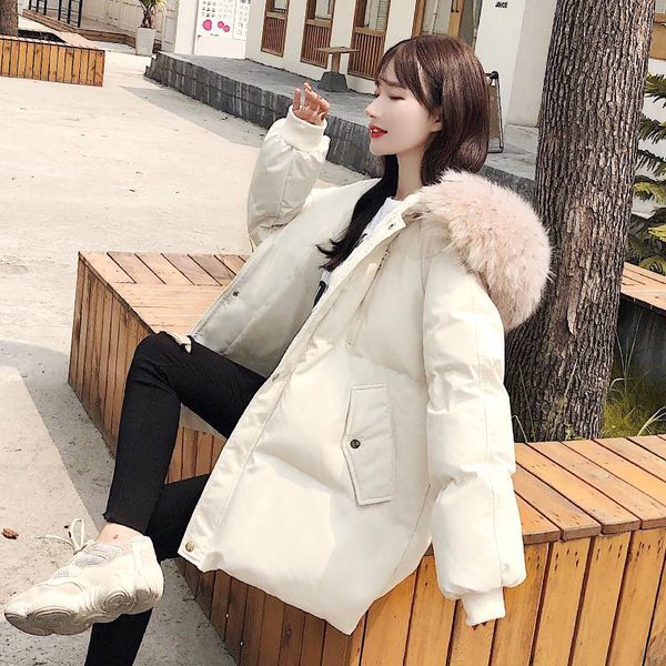 women's down & parkas warm cotton-paddes women outwear korean style autumn winter fur hooded coats jacket 2021 clothing, Black
women's down & parkas warm cotton-paddes women outwear korean style autumn winter fur hooded coats jacket 2021 clothing, Black