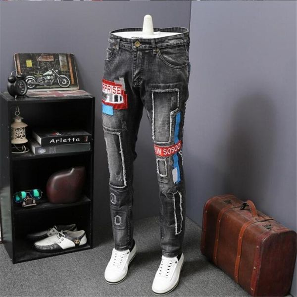 cowboy new personality european and american fashion embroidered jeans men, Blue
cowboy new personality european and american fashion embroidered jeans men, Blue
