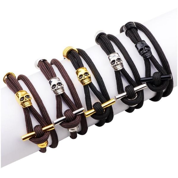 fashion skull bracelet gold black alloy multi-layer survival nylon rope punk style bracelet men bracelets for women men jlloia
fashion skull bracelet gold black alloy multi-layer survival nylon rope punk style bracelet men bracelets for women men jlloia