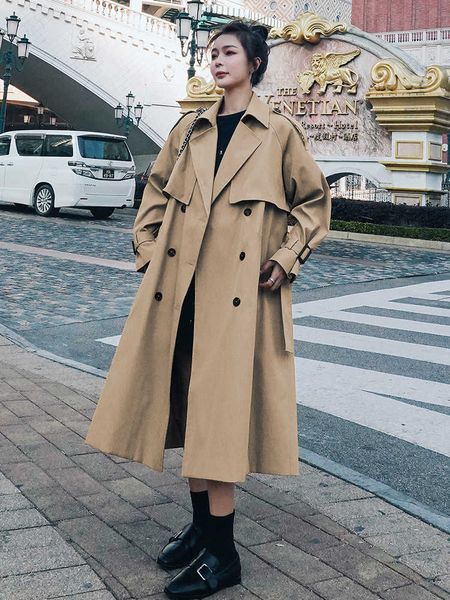 women's trench coat mid-length 2020 new autumn clothes korean khaki double-breasted over knee simple classic windbreaker chic, Tan;black
women's trench coat mid-length 2020 new autumn clothes korean khaki double-breasted over knee simple classic windbreaker chic, Tan;black