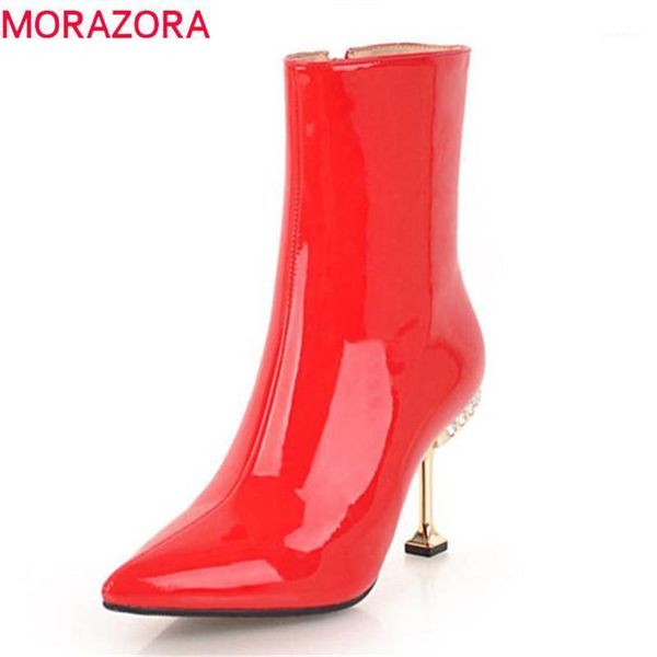 boots morazora 2021 patent leather ankle for women pointed toe autumn winter high heels party shoes1, Black
boots morazora 2021 patent leather ankle for women pointed toe autumn winter high heels party shoes1, Black