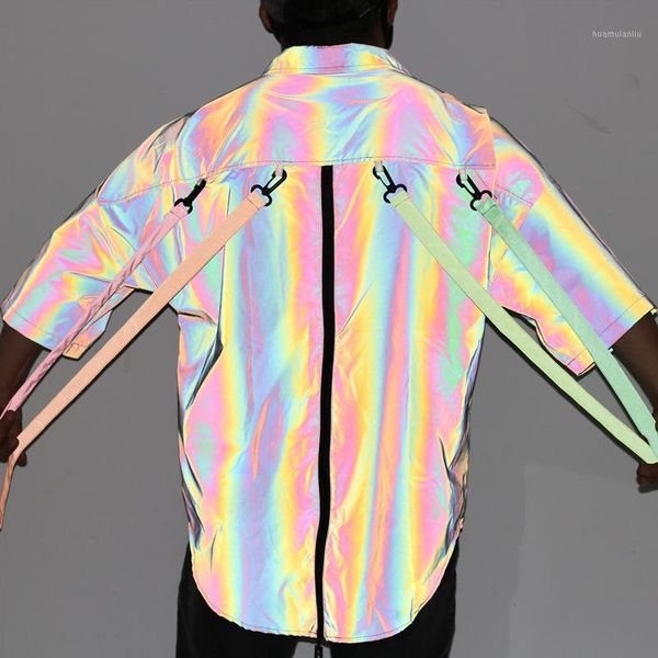 colorful reflective outdoor dance leisure oversize shirts men removable taps cool hip-hop streetwear short-sleeve shirts s-xl1, White;red
colorful reflective outdoor dance leisure oversize shirts men removable taps cool hip-hop streetwear short-sleeve shirts s-xl1, White;red