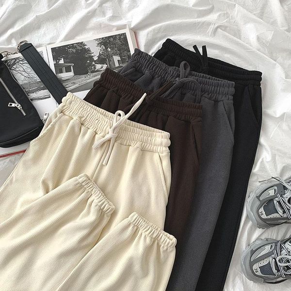 casual sports pants autumn women elastic high waist drawstring loose harem pants female white black gray long trousers bottoms, Black;white
casual sports pants autumn women elastic high waist drawstring loose harem pants female white black gray long trousers bottoms, Black;white