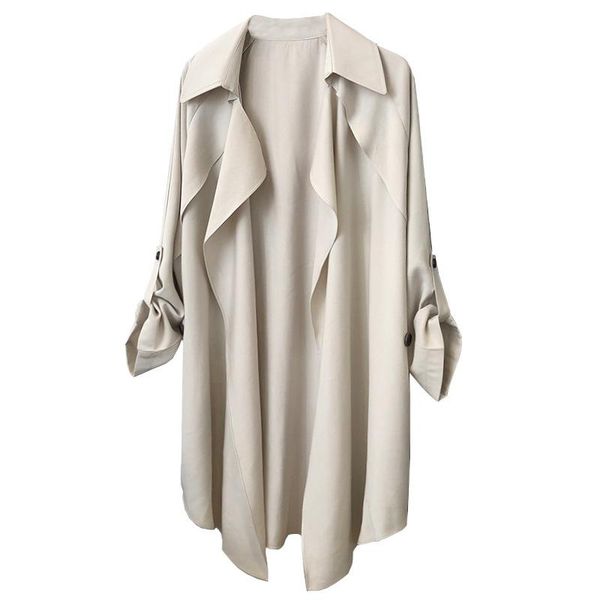 autumn new style thin trench coat women's mid-length korean-style waist hugging lace-up loose-fit spring and autumn, Tan;black
autumn new style thin trench coat women's mid-length korean-style waist hugging lace-up loose-fit spring and autumn, Tan;black