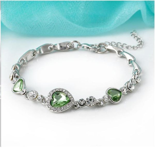 5 colors fashion ocean crystal rhinestone stainless steel clasp heart bracelet for women femme girl gift bracelet jllesn, Black
5 colors fashion ocean crystal rhinestone stainless steel clasp heart bracelet for women femme girl gift bracelet jllesn, Black