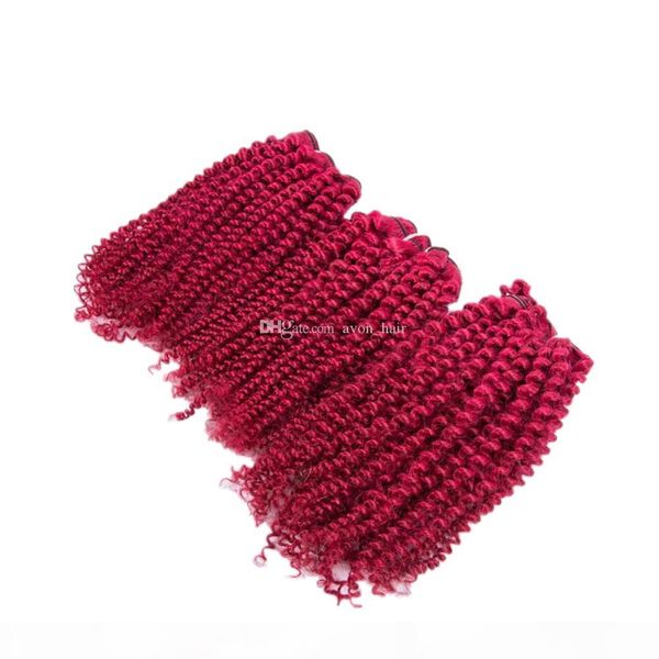 pure color burgundy afro curly 100% human hair wefts 3bundles double wefted burgundy color virgin human hair weves extensions 3pcs, Black
pure color burgundy afro curly 100% human hair wefts 3bundles double wefted burgundy color virgin human hair weves extensions 3pcs, Black