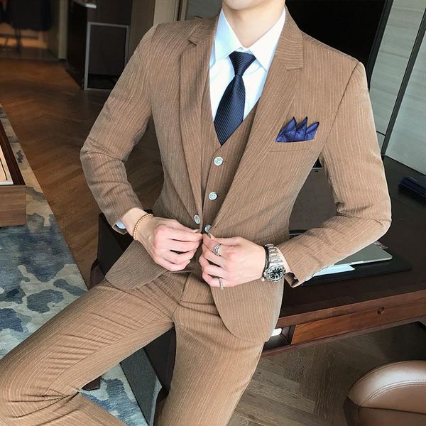 men's suits & blazers polyester single buckle suit male slim groom wedding dress man business 3 piece set, White;black
men's suits & blazers polyester single buckle suit male slim groom wedding dress man business 3 piece set, White;black