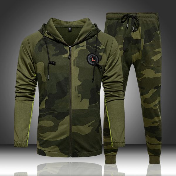camo men tracksuit hooded outerwear hoodie set 2 pieces autumn sporting male fitness camouflage sweatshirts jacket + pants sets kg-646, Gray
camo men tracksuit hooded outerwear hoodie set 2 pieces autumn sporting male fitness camouflage sweatshirts jacket + pants sets kg-646, Gray