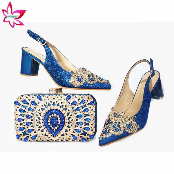 2020 new design pointed tole african women shoes and bag set in blue color slingbacks sandals nigeran lady shoes matching bag, Black
2020 new design pointed tole african women shoes and bag set in blue color slingbacks sandals nigeran lady shoes matching bag, Black