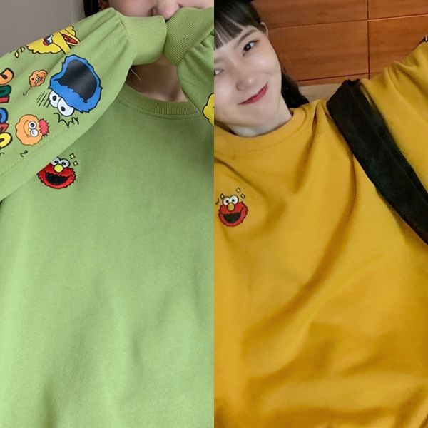 2k6vs cartoon sesame style women's round neck loose korean sweater autumn avocado winter street sweater new and green velvet thickened, Black
2k6vs cartoon sesame style women's round neck loose korean sweater autumn avocado winter street sweater new and green velvet thickened, Black