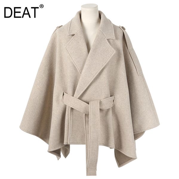 deat 2020 new autumn fashion women's woolen coat cloak loose lace-up warm thickened solid casual drop-shoulder slim lj201128, Black
deat 2020 new autumn fashion women's woolen coat cloak loose lace-up warm thickened solid casual drop-shoulder slim lj201128, Black