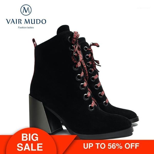 boots vair mudo 2021 style ankle fashion thick heels genuine leather lace up autumn winter casual shoes women short plusdx491, Black
boots vair mudo 2021 style ankle fashion thick heels genuine leather lace up autumn winter casual shoes women short plusdx491, Black