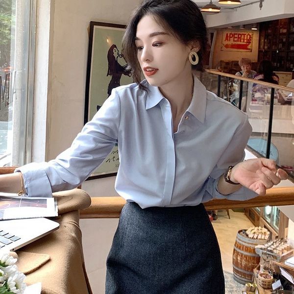 female 2021 autumn and winter new design sense niche long blue french-style foreign-style shirt work done bottom-shirt tools 1 0v7g, White
female 2021 autumn and winter new design sense niche long blue french-style foreign-style shirt work done bottom-shirt tools 1 0v7g, White
