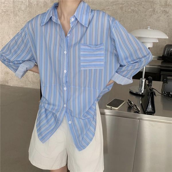 2 colors autumn korean style stripe long sleeve blouse women 2020 vintage shirts loose outwear coats (ws291)1, White
2 colors autumn korean style stripe long sleeve blouse women 2020 vintage shirts loose outwear coats (ws291)1, White