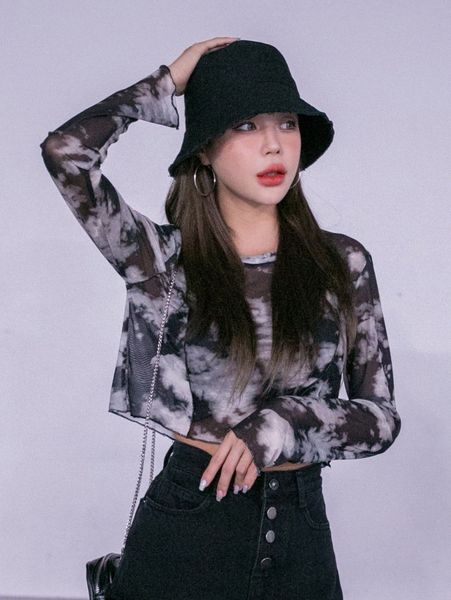 dazy tie dye sheer mesh without bra x8ai#, White
dazy tie dye sheer mesh without bra x8ai#, White