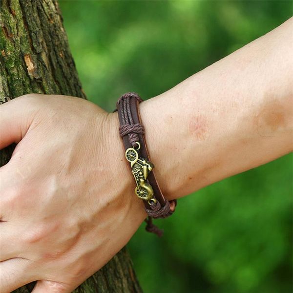 new fashion black brown leather alloy motorcycle men bracelets for women handmade weave female men bracelet qyltym
new fashion black brown leather alloy motorcycle men bracelets for women handmade weave female men bracelet qyltym