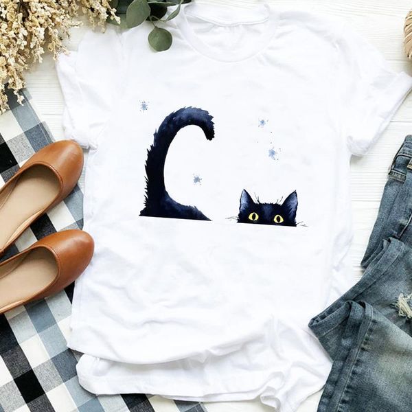 women lady cat cartoon watercolor ssleeve fashion print tshirt shirt clothes graphic female t tee womens t-shirt, White
women lady cat cartoon watercolor ssleeve fashion print tshirt shirt clothes graphic female t tee womens t-shirt, White