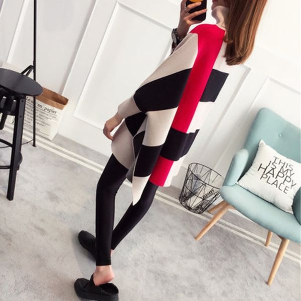 d1mic high women's plaid pullover neck coat pullover cape knitted sweater autumn new large bottomed fashion kogof, White;black
d1mic high women's plaid pullover neck coat pullover cape knitted sweater autumn new large bottomed fashion kogof, White;black