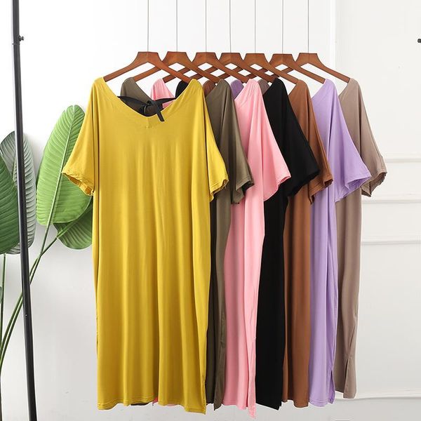 plus size modal nightdress nightgown summer women sleepwear casual loose bathrobe gown short sleeve nightwear intimate lingerie1, Black;red
plus size modal nightdress nightgown summer women sleepwear casual loose bathrobe gown short sleeve nightwear intimate lingerie1, Black;red