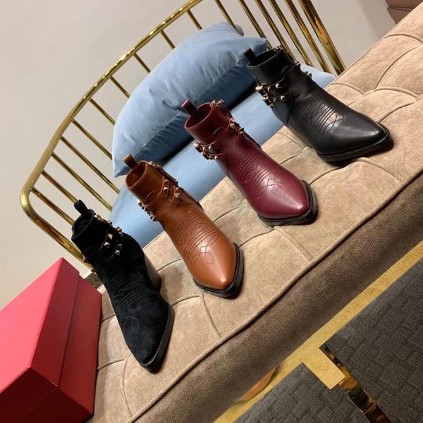 boots women shoes winter rivet mid-calf genuine leather pointed toe med heels zapatos de mujer, Black
boots women shoes winter rivet mid-calf genuine leather pointed toe med heels zapatos de mujer, Black