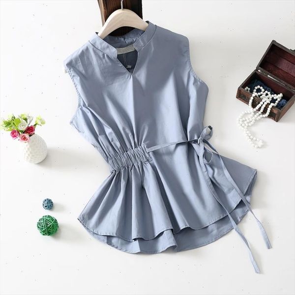 korean v neck sleeveless slim blouse drawstring waist white shirt elegant ol summer drop shipping
korean v neck sleeveless slim blouse drawstring waist white shirt elegant ol summer drop shipping