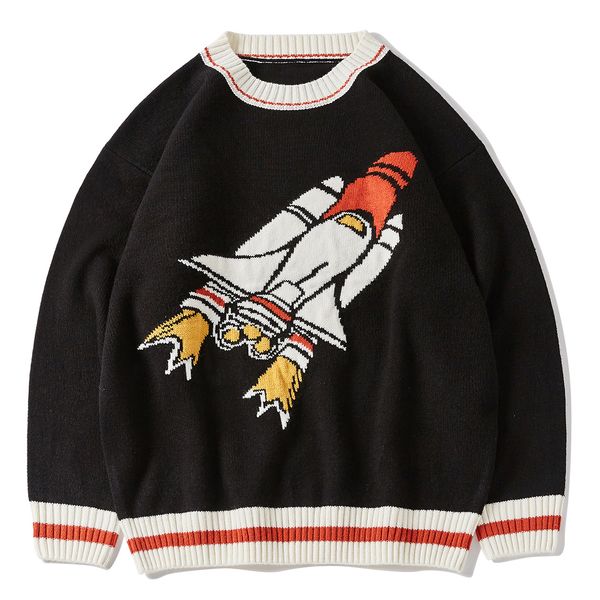 new 2021 hip hop rocket print knitted men women streetwear cotton pulover harajuku gothic sweater oversize loose unsiex blac 56a8, White;black
new 2021 hip hop rocket print knitted men women streetwear cotton pulover harajuku gothic sweater oversize loose unsiex blac 56a8, White;black