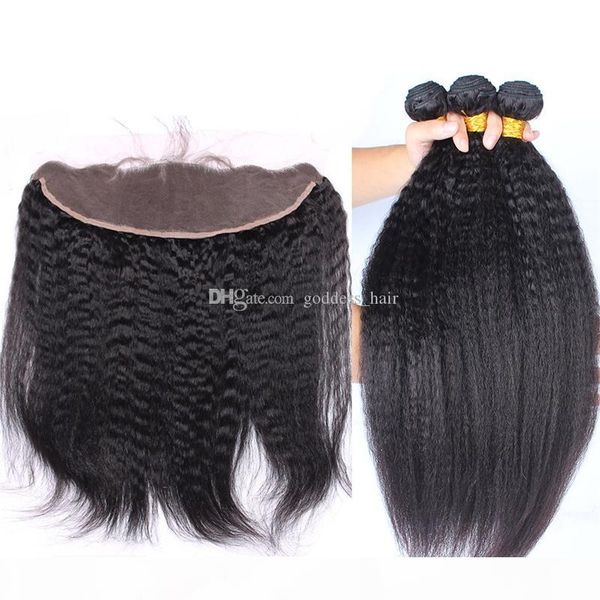 brazilian 9a kinky straight human hair with lace frontal closure italian coarse yaki ear to ear full lace frontals 4pcs lot, Black
brazilian 9a kinky straight human hair with lace frontal closure italian coarse yaki ear to ear full lace frontals 4pcs lot, Black