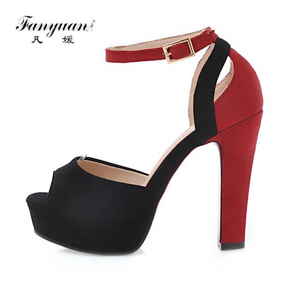 fanyuan fanyuan fashion mixed color ankle-wrap sandals buckle strap high heels women shoes summer platform night club shoes, Black
fanyuan fanyuan fashion mixed color ankle-wrap sandals buckle strap high heels women shoes summer platform night club shoes, Black