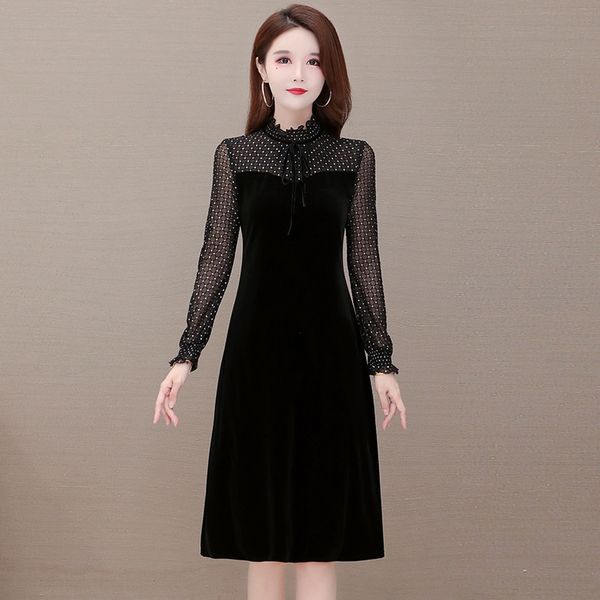 2020 autumn new korean high dress collar long sleeve slim fitmedium and long style style versatile dress agzg4, Black;gray
2020 autumn new korean high dress collar long sleeve slim fitmedium and long style style versatile dress agzg4, Black;gray