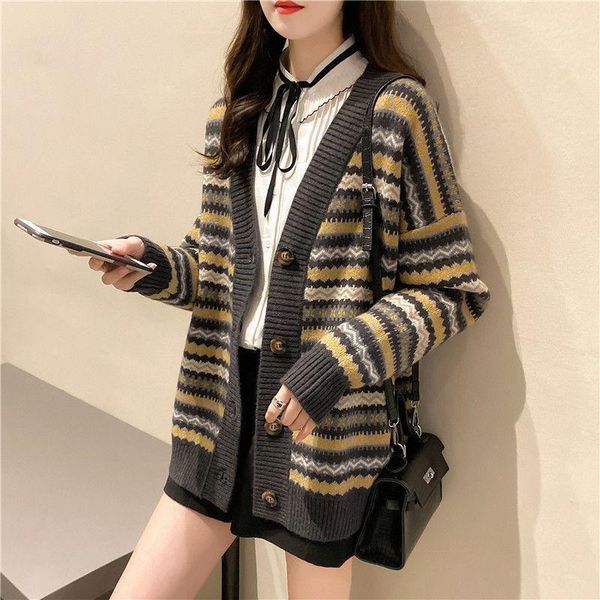 2021 women elegant sweater cardigans v-neck retro vintage knit jackets autumn long sleeve cardigans loose winter jacket1, White
2021 women elegant sweater cardigans v-neck retro vintage knit jackets autumn long sleeve cardigans loose winter jacket1, White