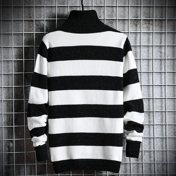 men's sweaters mens turtleneck men 2021 autumn winter high collar sweater korean vintage turtlenecks striped slim fit for, White;black
men's sweaters mens turtleneck men 2021 autumn winter high collar sweater korean vintage turtlenecks striped slim fit for, White;black