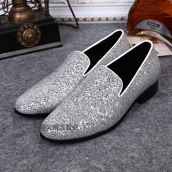 british fashion style sliver glitter leisure party shoes male slip on loafers leather velvet slippers elegant wedding men shoes, Black
british fashion style sliver glitter leisure party shoes male slip on loafers leather velvet slippers elegant wedding men shoes, Black
