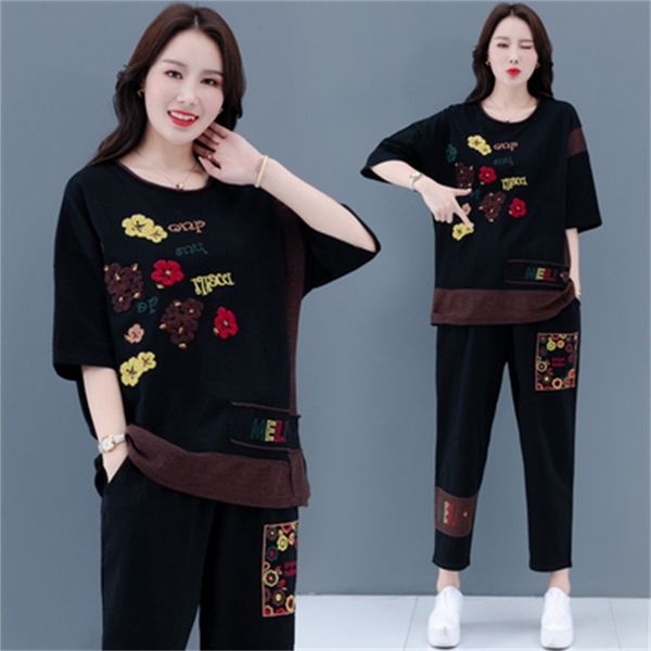 flower embroidery plus size suits and loose sets korean training femme deux female parts nms3, White
flower embroidery plus size suits and loose sets korean training femme deux female parts nms3, White